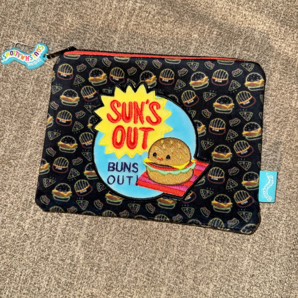 Squishmallows Black and Yellow Burger Pouch